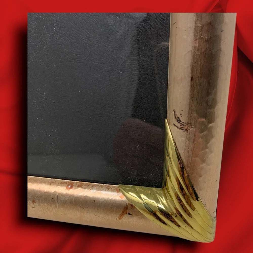Vtg 1980's Metallic Copper Gold Picture Frame 8